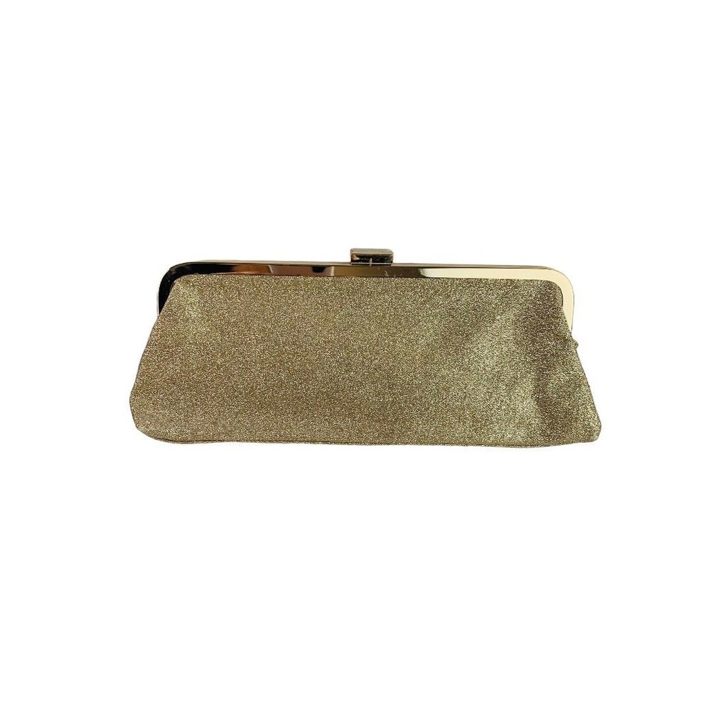 Gold Glitter Evening Bag Clutch Snap Closure‎ 11"l x 4"h